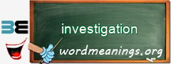 WordMeaning blackboard for investigation